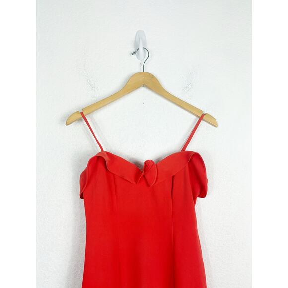 Likely Johnna Sweetheart Neckline Midi Dress Size 0 Orange Cocktail Wedding - Picture 4 of 14